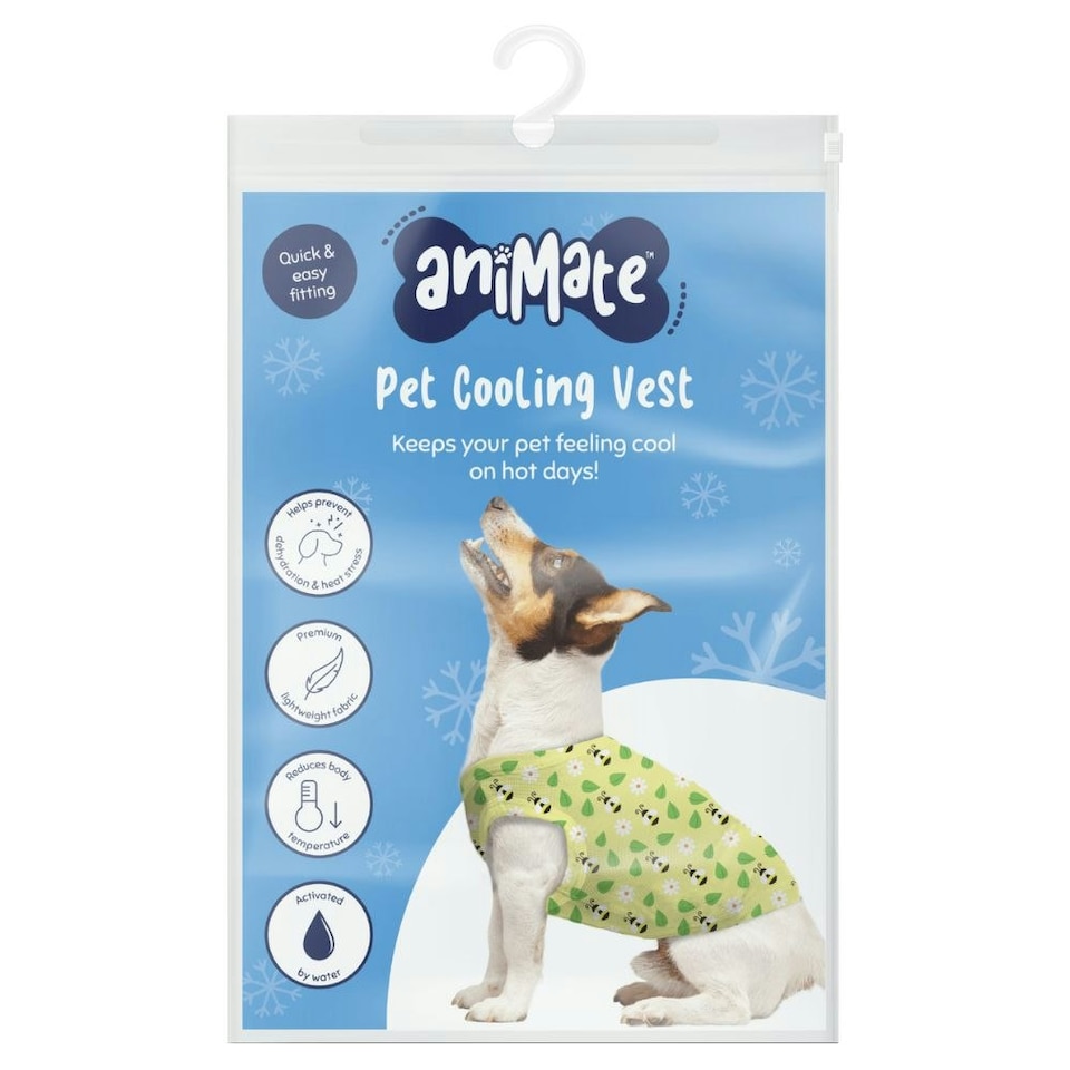 image 1 of AniMate Dog Cooling Vest Bee Print Yellow | S
