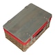 image 3 of 41cm Antique Wash Red Lined Willow Empty Picnic Basket with Pinewood Lid | Brown | Brown | M | 1
