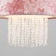 image 3 of ValueLights Pink Velvet Cylinder Ceiling Pendant Light Shade With Clear Acrylic Droplets