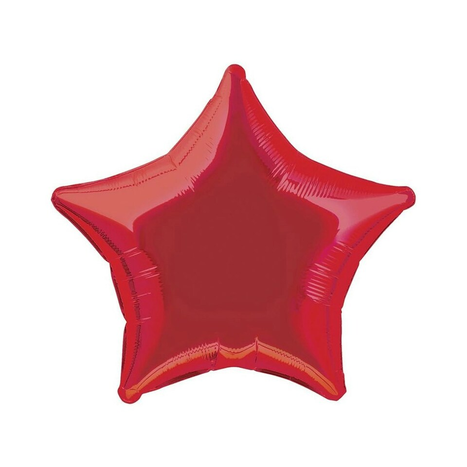 Unique Party Helium Star Foil Balloon Red One Size Tesco Groceries
