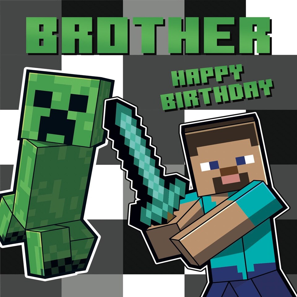 image 1 of Minecraft Brother Birthday Card