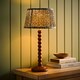 image 3 of ValueLights Bobble Walnut Table Lampbel Floral Pleat Shade