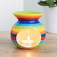 image 2 of Something Different Rainbow Striped Oil Burner - Multicoloured - 10.5cm x 10cm x 10cm