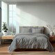 image 2 of Duvet Cover And Pillowcase Set Pink Teal White Green Silver Frilled Design Polycotton Linen Silver | Silver | Super King