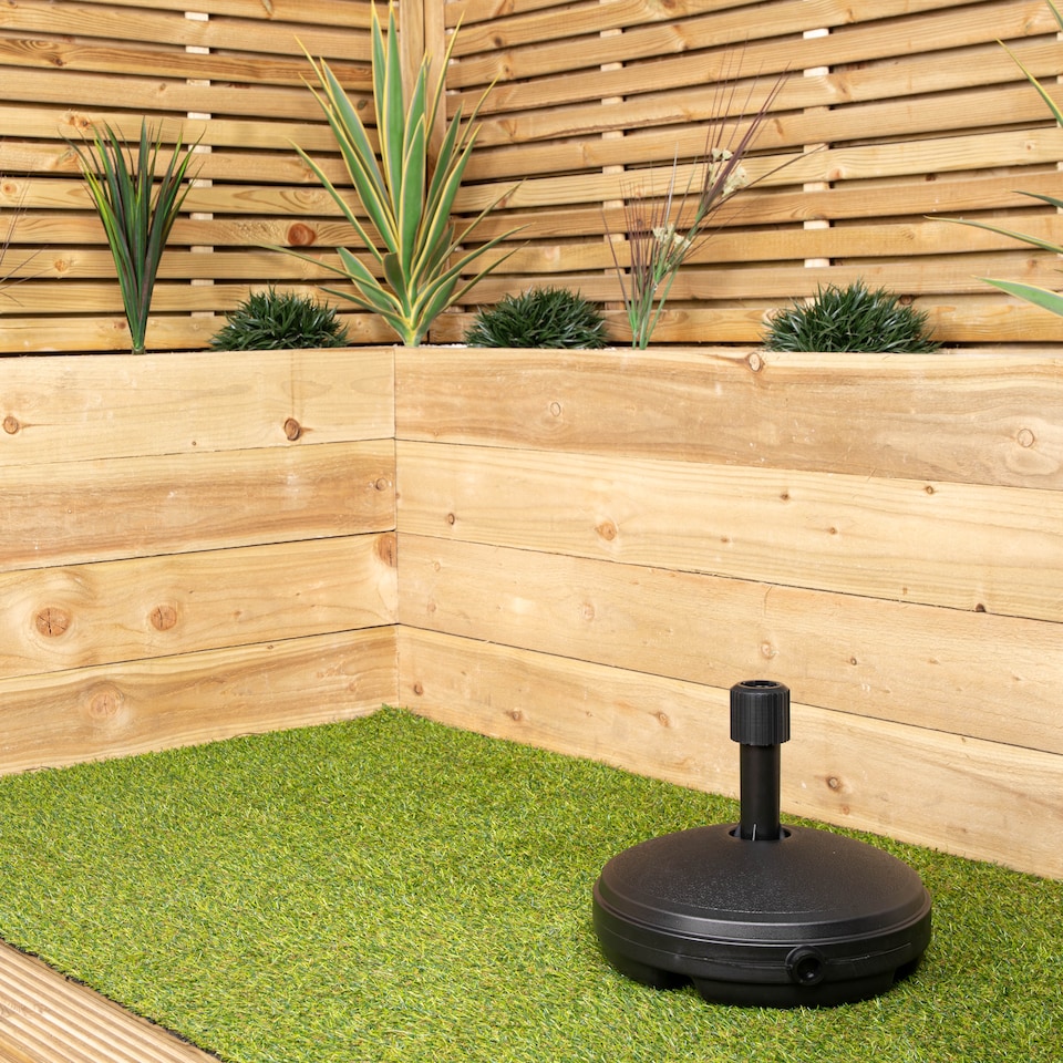 image 1 of 7Kg / 7 Litre Capacity Water Filled Garden Parasol Umbrella Base in Black