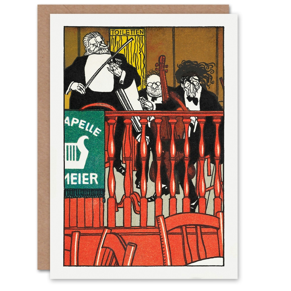 image 1 of Moriz Jung Art Card Salon Orchestra Meier Musicians Caricature
