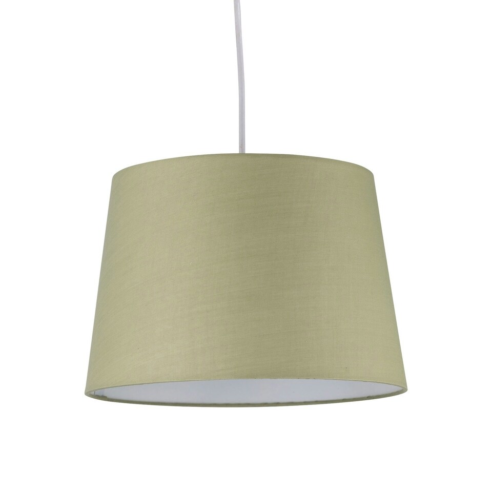 image 1 of Set of 2 Sage Green 28cm Tapered Cylinder Pendant or Lamp Shades Green