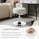 image 3 of Costway 360° Swivel Bar Stool w/ Lid Tufted Vanity Stool White