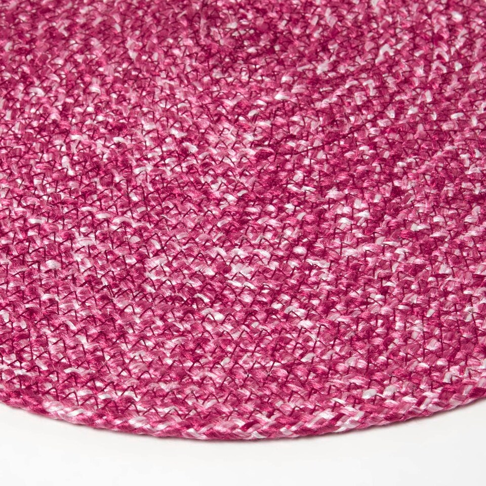 image 1 of Homescapes Pink Handwoven Round Placemats Set of 4 Pink