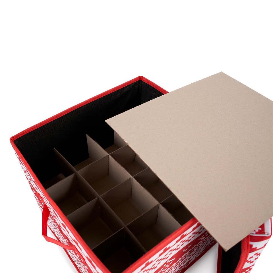 image 1 of OHS Christmas Bauble Storage Box Festive Decoration Organiser 64 Slots