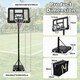 image 4 of COSTWAY 10ft Basketball Backboard Hoop 2.45M-3.05M Height Black | Standard