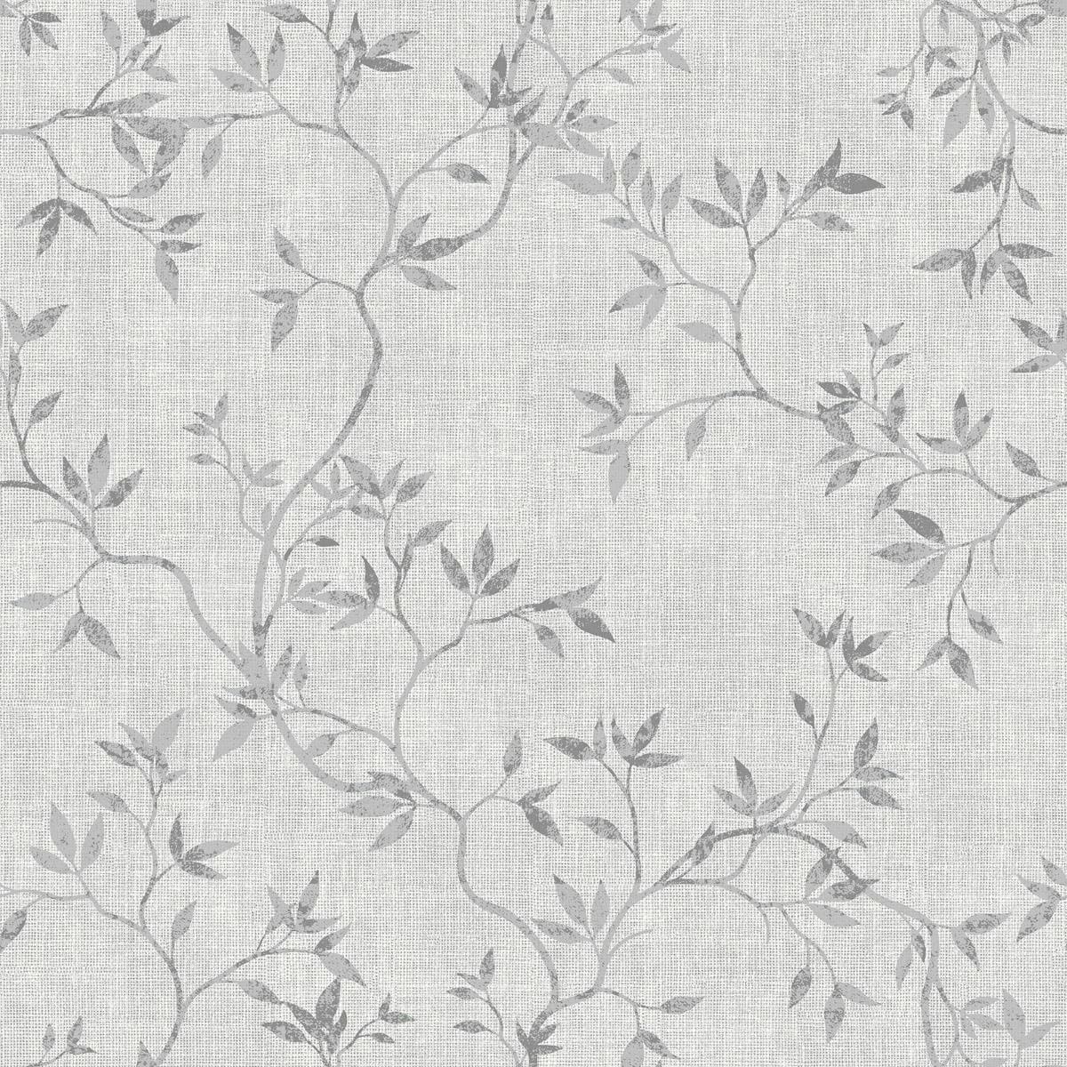Muriva Darcy James Collection Japandi Leaf Textured Wallpaper - Grey - 10m x 0.5m Grey