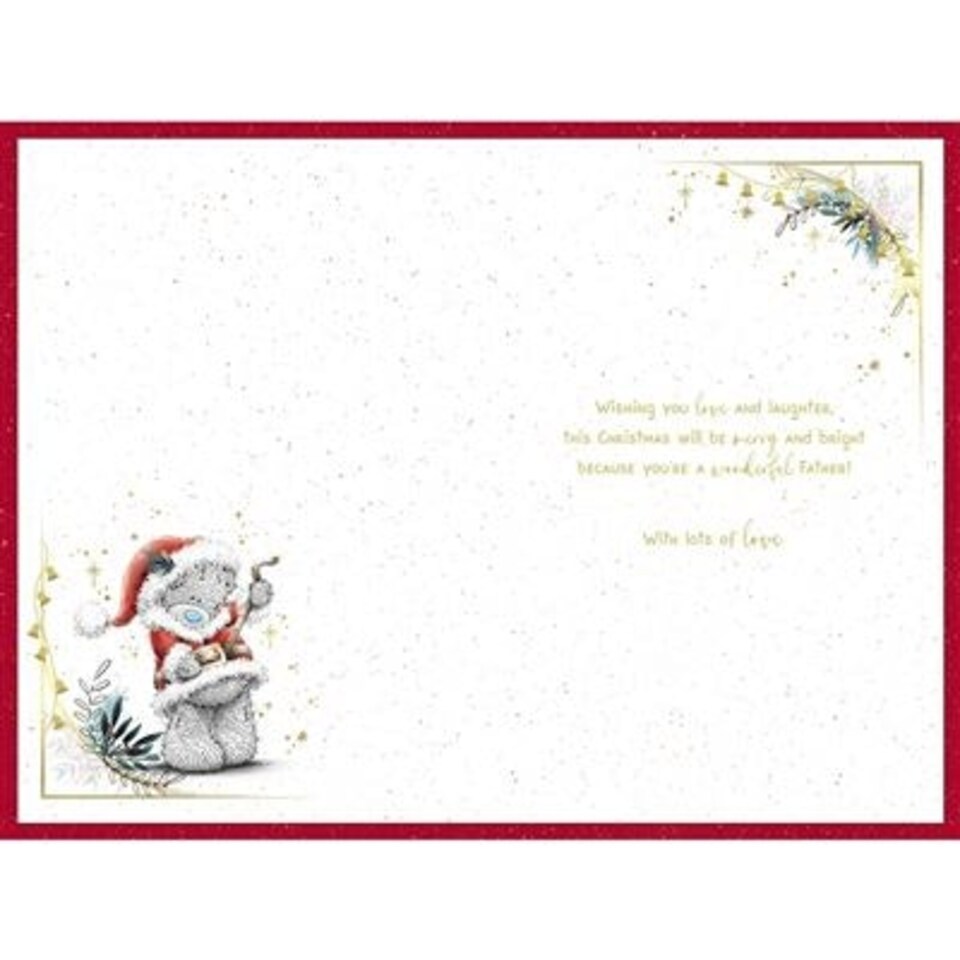 image 1 of Bear Wearing Santa Outfit Dad Christmas Card