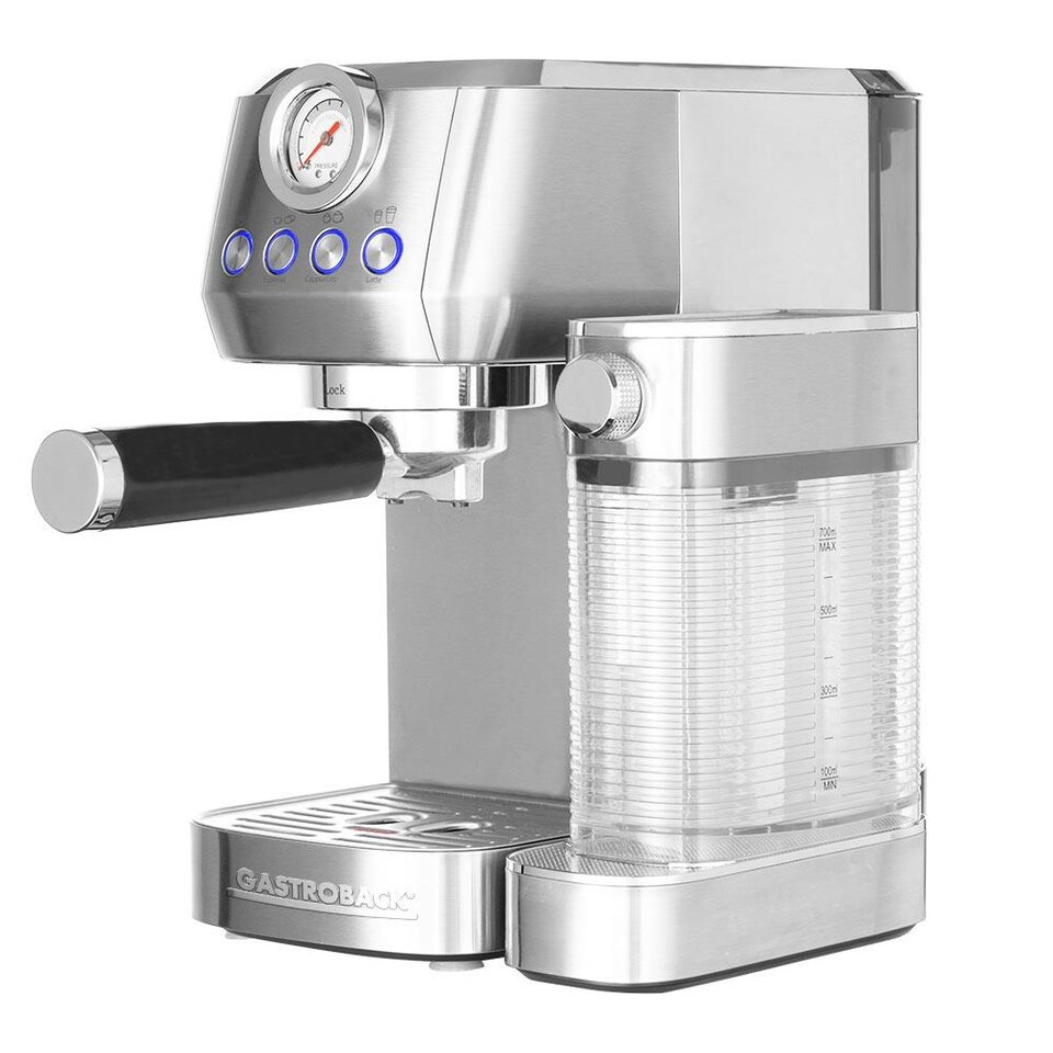 image 1 of Gastroback Design Espresso Piccolo Pro M, Integrated Automatic Milk Frother, Espresso Cappuccino and Latte Macchiato, Suitable for E.S.E. pads - 62722