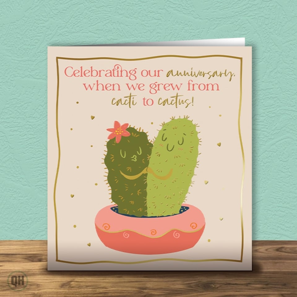 image 1 of From Cacti To Cactus - Cute Anniversary Card