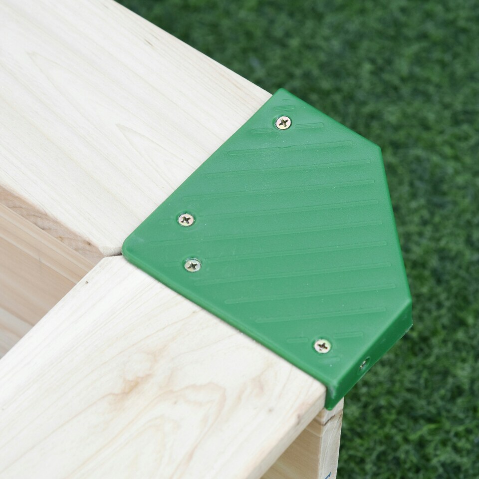 image 1 of Outsunny Kids Wooden Cabana Sandbox Children Outdoor Playset w/ Bench Canopy