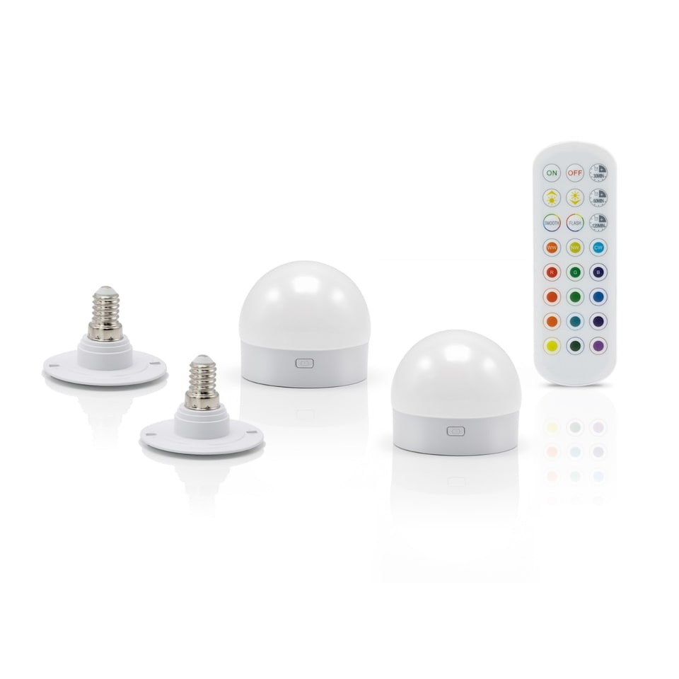 image 1 of Omniance Rechargeable Wireless LED Light with Remote | White