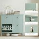 image 6 of HOMCOM 4 Drawer Shoe Cabinet with Flip Doors for Hallway, Entryway | Green | 105W x 24D x 95.5H cm | 1