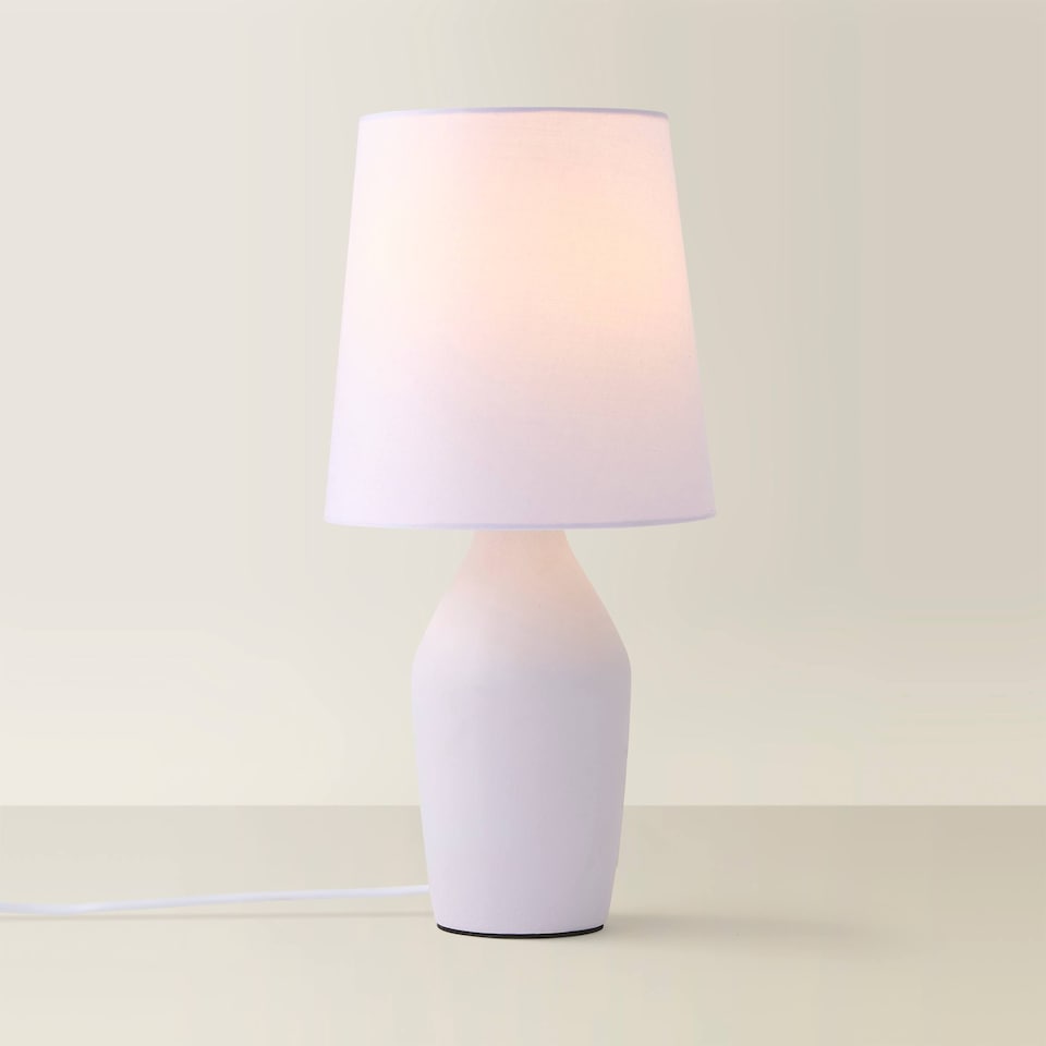 image 1 of ValueLights Arlo Lilac Ceramic Table Lamp with Lilac Shade