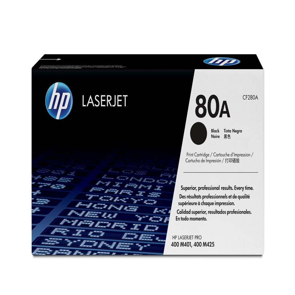 HP 80A Black Standard Capacity Toner 2.7K pages for HP LaserJet Pro M401/M425 - CF280A N/A