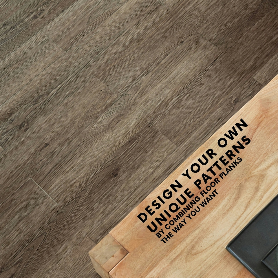 image 1 of Self Adhesive Floor Planks | 5.9x35.9in (91.4x15.2cm) Each | Peel & Stick Vinyl Flooring | Brown Wood Effect | Easy DIY | Stick On Tile for Home Floors Brown | 2.78 sqm