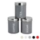 image 1 of Harbour Housewares Grey Round Metal Kitchen Tea Coffee Sugar Canisters Kitchen Caddy Kitchen Storage Containers Canister