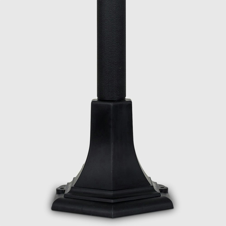 image 1 of ValueLights Traditional 1.2m Black IP44 Outdoor Garden Lamp Post Bollard Light - Includes 6w LED GLS Bulb 3000K Warm White Black