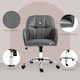 image 7 of HOMCOM Computer Desk Chair, PU Leather Swivel Office Chair, Makeup Vanity Chair with Height Adjustable, Wheels, for Home Study Bedroom, Grey