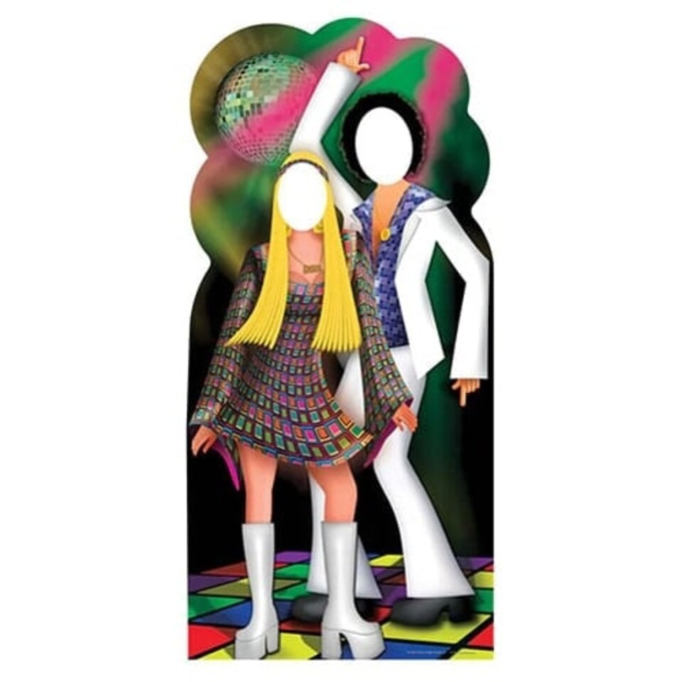 Disco Dancers Couple Stand In Cardboard Cutout 190cm