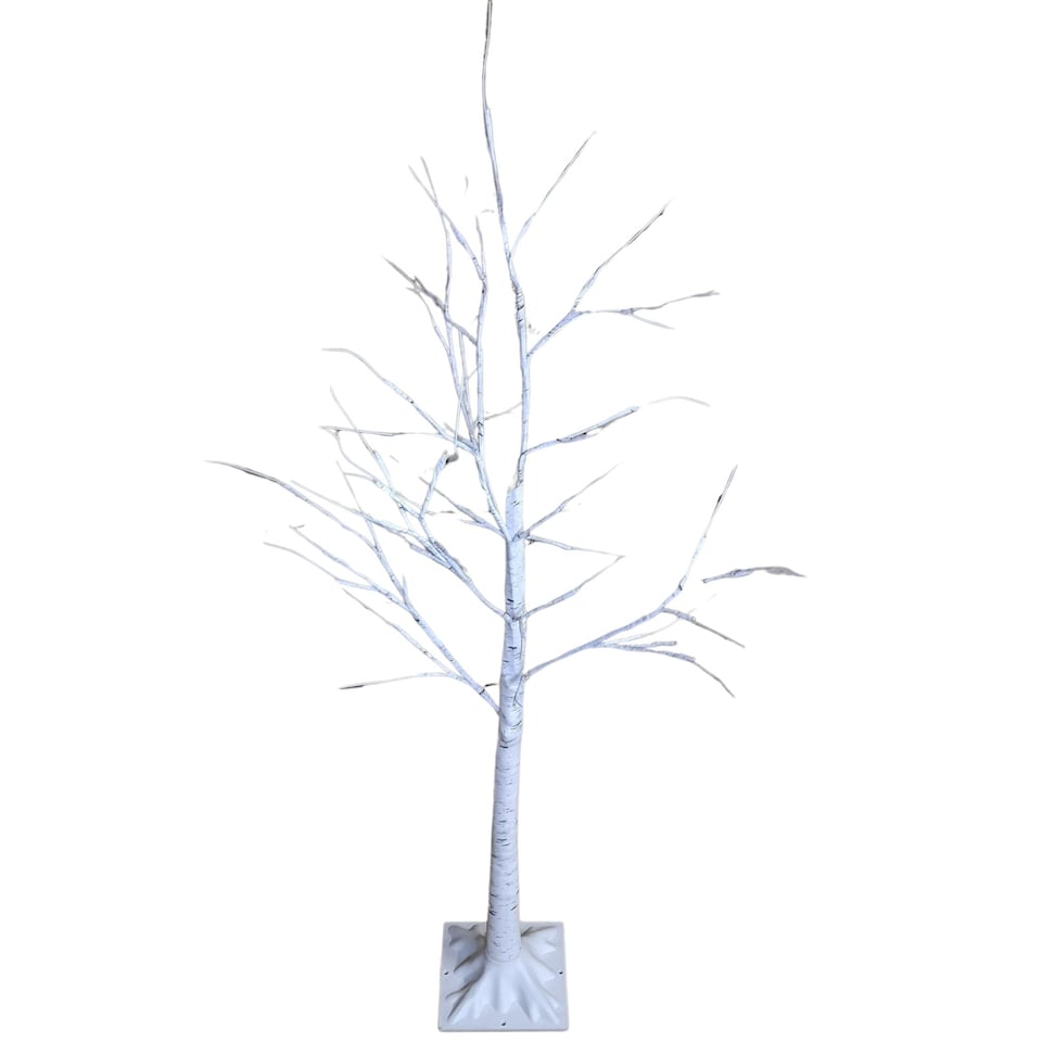 image 1 of 1.2m (4ft) Indoor Outdoor Christmas Lit Birch Tree with 48 Warm White LEDs