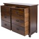 image 6 of Boston 3+3 Drawer Wide Chest - Rich Dark Brown Lacquer Solid Wood Bedroom Storage with Brass Handles | Brown | Brown | 1
