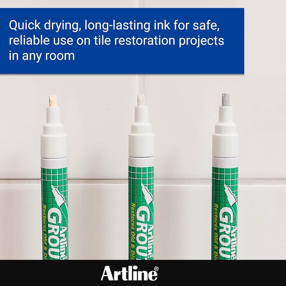 image 1 of Artline Grout Marker Pens Cream 2 Pack