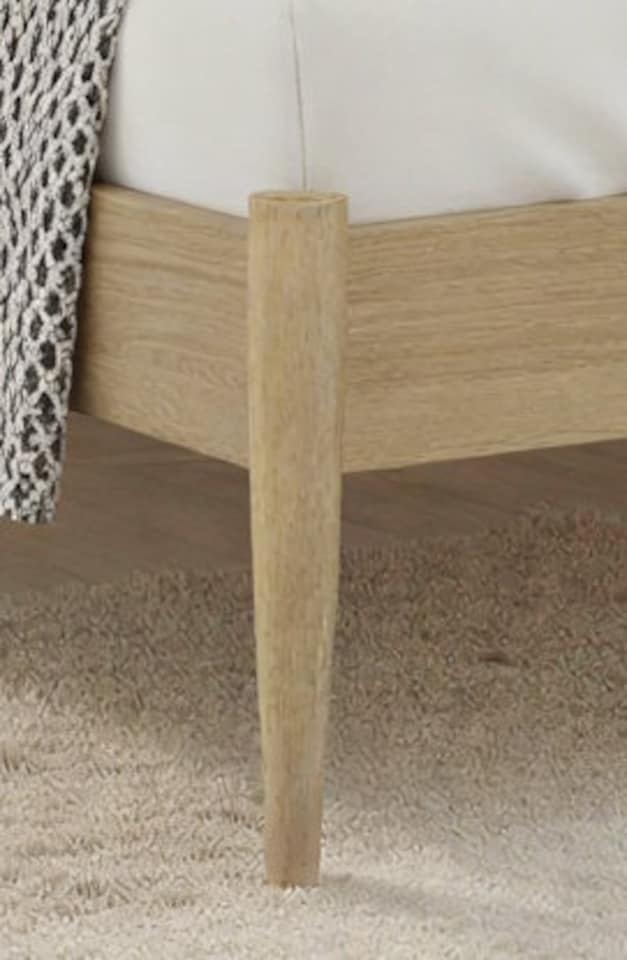 image 1 of 4ft6 Double Tall headend, slatted design. Real oak,Solid,strong,wood bed frame.Low foot end wooden bedstead | Clear | Real Oak | Double