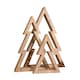 image 1 of Set of 3 Battery Operated Light up Wooden Christmas Trees with Warm White LEDs