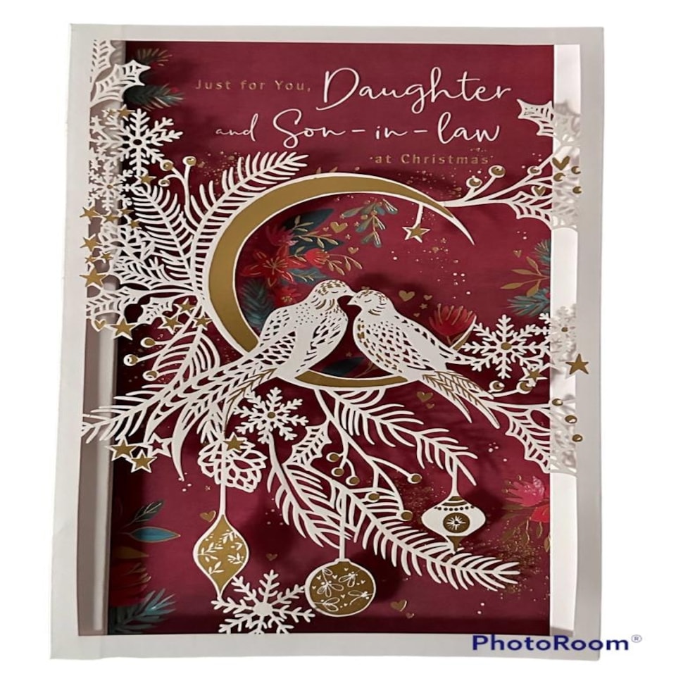 image 1 of Laser cut two doves-Daughter & Son In Law Christmas Card