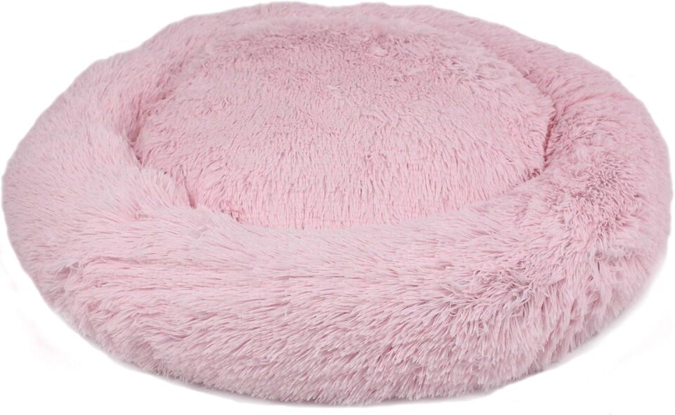 image 1 of Actiaspet Fluffy Donut Pet Bed Washable Dog & Cat Bed Multiple Sizes (Pink, Extra Large)
