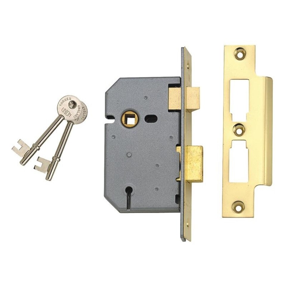 Union 2277 3 Lever Mortice Sashlock - Multi Colour - Satin Chrome 77.5mm 3in Box