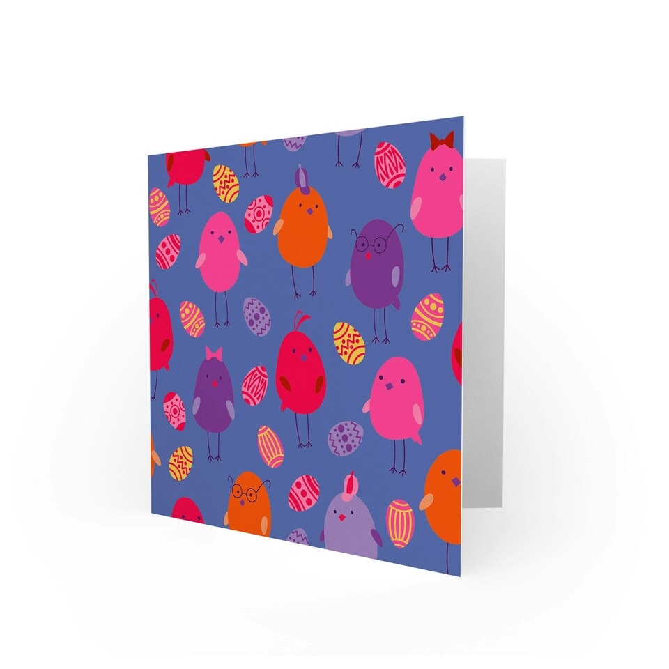 image 1 of Eggs Chicks Pattern Easter Card