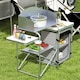 image 8 of Outsunny Camping Kitchen with Cupboard Folding Camping Table with Carrying Bag