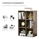 image 6 of HOMCOM 3 Tier Bookshelf, Modern Cube Bookcase with 6 Open Storage Compartments, Freestanding Display Storage Unit for Living Room, Bedroom, Study, Rustic Brown