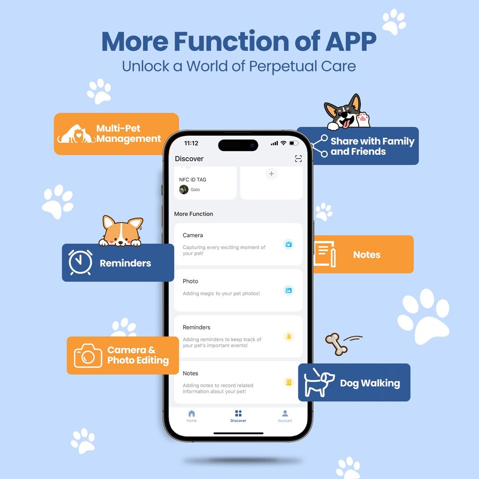 image 1 of AirTag Holder & Collar for Pets GPS Tag & App with Smart QR ID