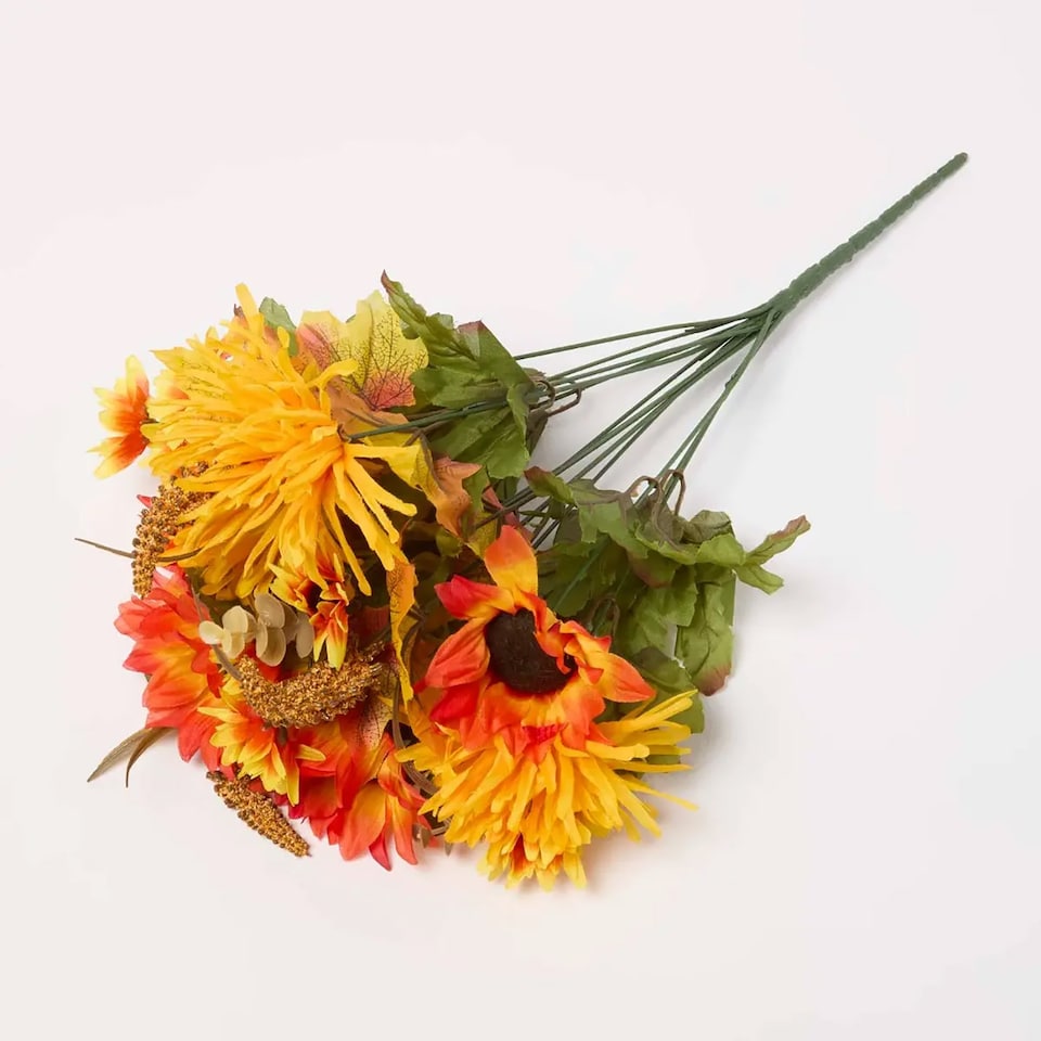 image 1 of Homescapes Artificial Foxtail Autumn Flower Bouquet, Set of 2