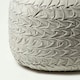 image 3 of Homescapes Grace Pleated Velvet Grey Pouffe