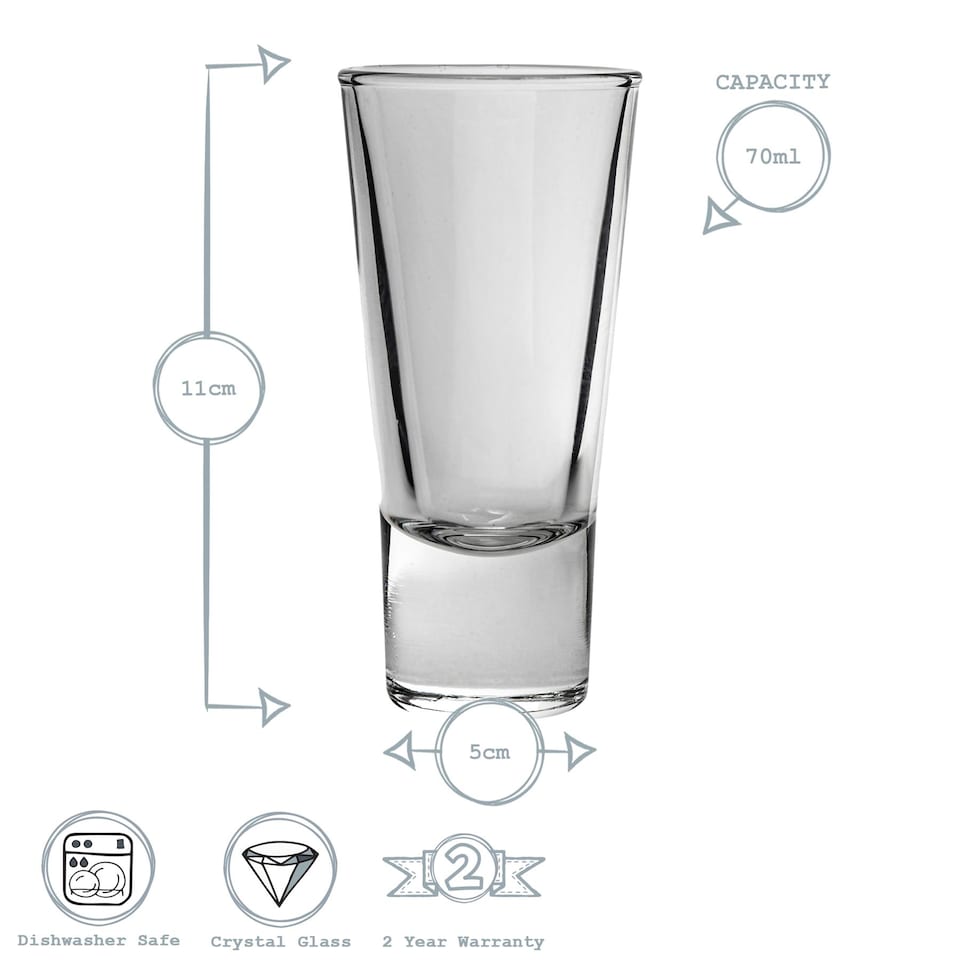 image 1 of Bormioli Rocco Ypsilon Shot Glasses - 70ml - Pack of 6 | Clear | Clear