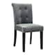 image 1 of Living and Home Velvet Dining Chair with Nailhead Trim - Light Grey