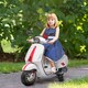 image 2 of AIYAPLAY Vespa Licensed 12V Kids Electric Bike w/ 2 Training Wheels, White