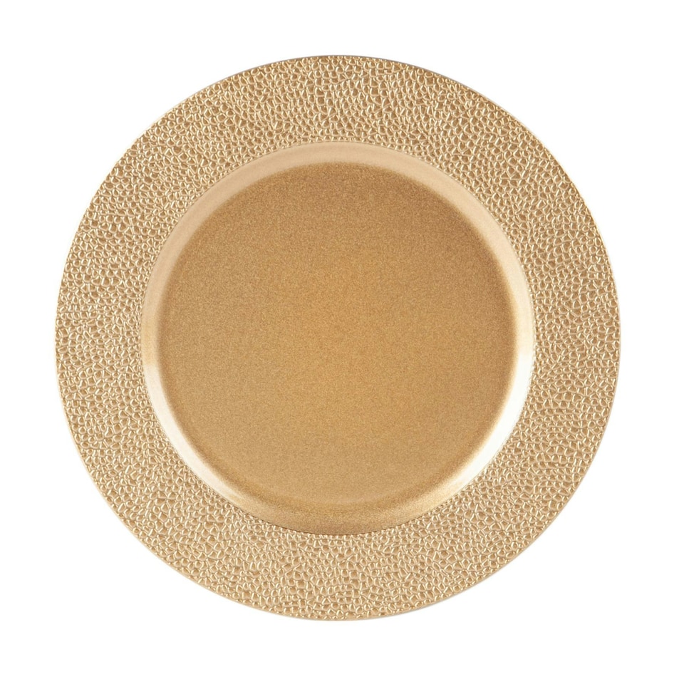 image 1 of Argon Tableware Hammered Charger Plate - 33cm - Gold