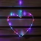 image 8 of 1.2m Christmas Static Heart LED Silver Pin Wire V Curtain Lights in Rainbow