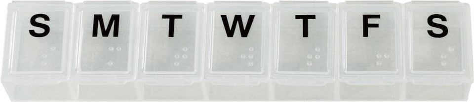 Weekly Pill Box Clear White Small