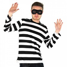 Storybook Burglar Costume - Long Sleeve Top & Mask Black | S